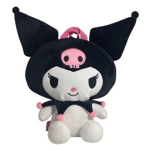 Sanrio Kuromi Bioworld Plush Backpack Pink Adjustable Straps & Top Handle 19”